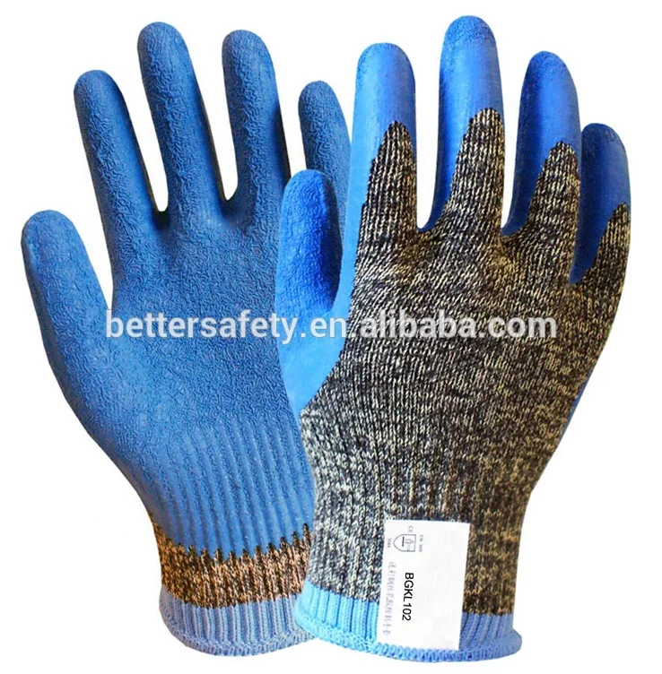 Smaller Order Quantity aramid fibre Gloves Coated Latex Palm Cut Resistant Gloves cut 3