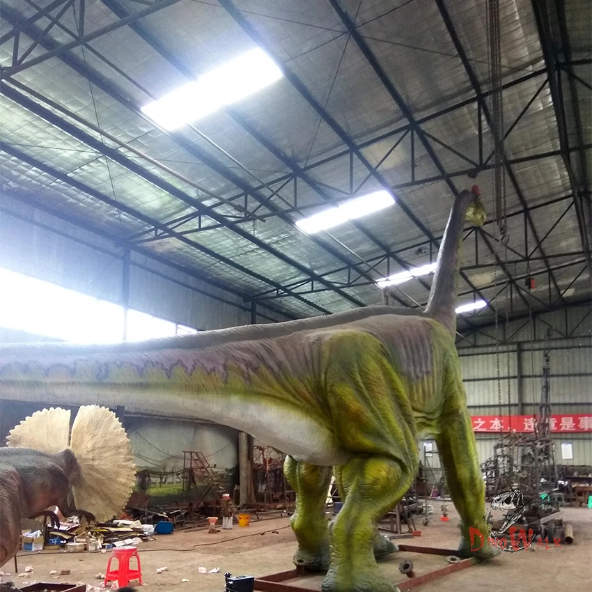 Export Theme Park Animatronic Simulation Long Neck Dinosaur Statue