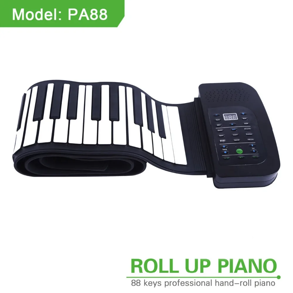 Flexible Portable Hand Roll keyboard with micro USB port for Children Playing 88Keys keyboard electric digital Piano