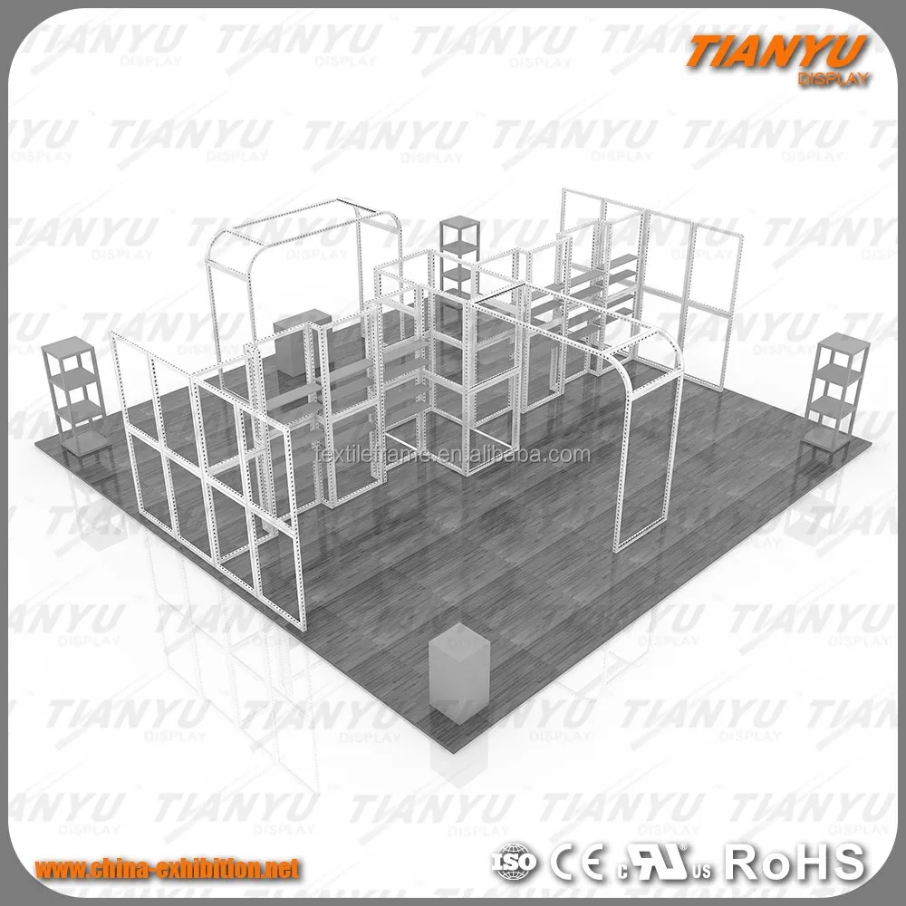 Future trend modular custom Reusable Aluminum Extrusion Design 20x20ft sale clothes Trade Show Booth