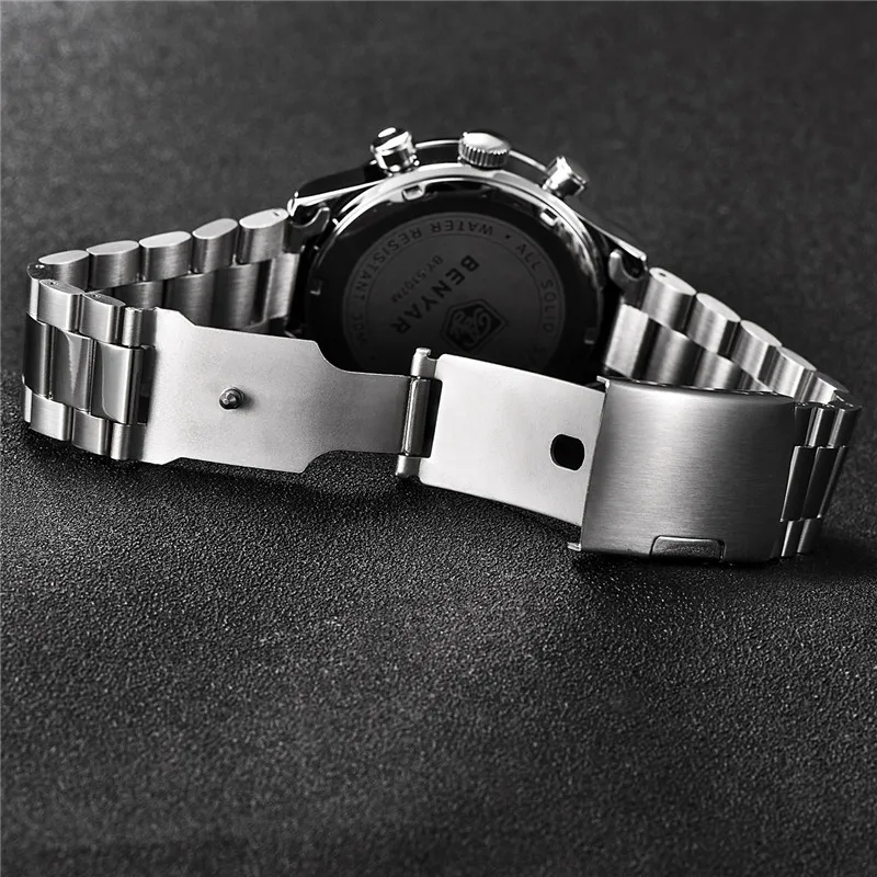 
Benyar Men Watches Top Brand Luxury Chronograph Sport Male Clock Stainless Steel Military Army Wristwatch Relogio Masculino 5107 