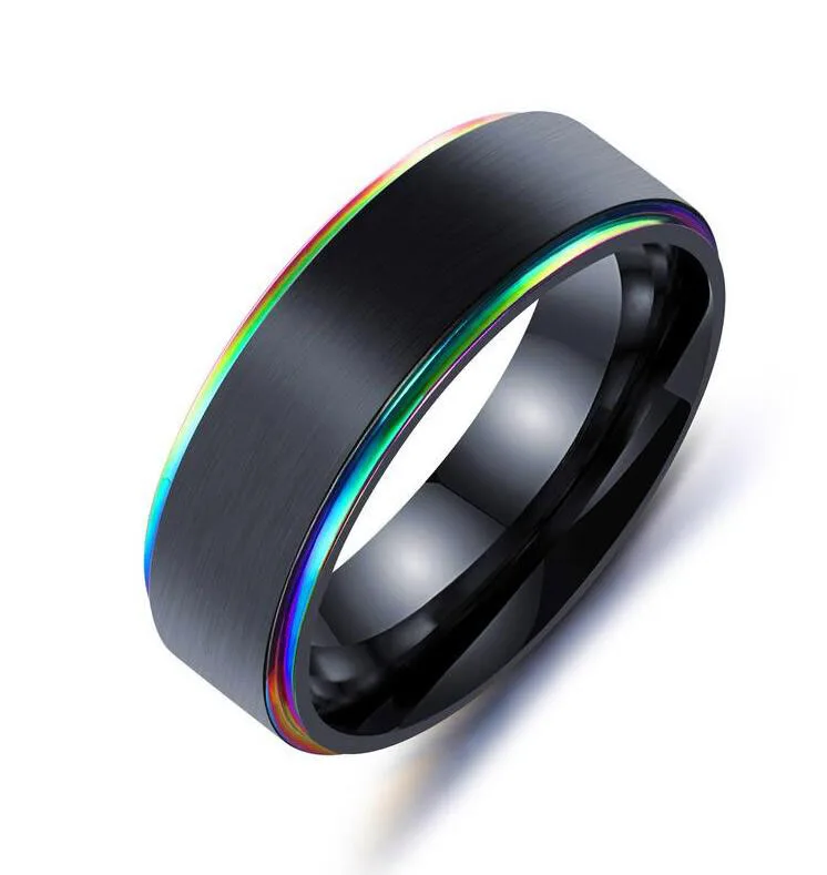 Mens Double Colors Matte Finished Top Quality Stainless Steel Tungsten Rings Wholesale