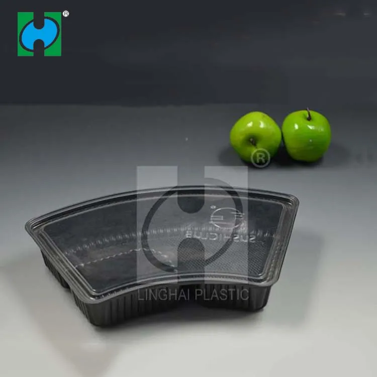 Manufacturer Custom Sushi Tray Plastic Food Tray Cake Storage Container With Lid