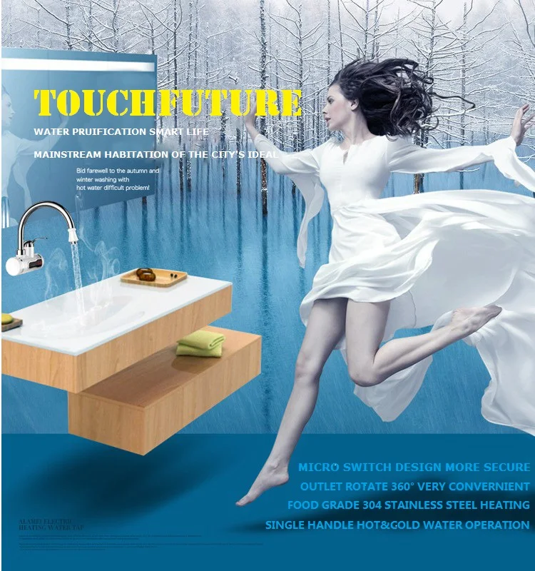 Plastic health faucet for bathroom and kitchen sink taps mini house appliance instant water tap electric