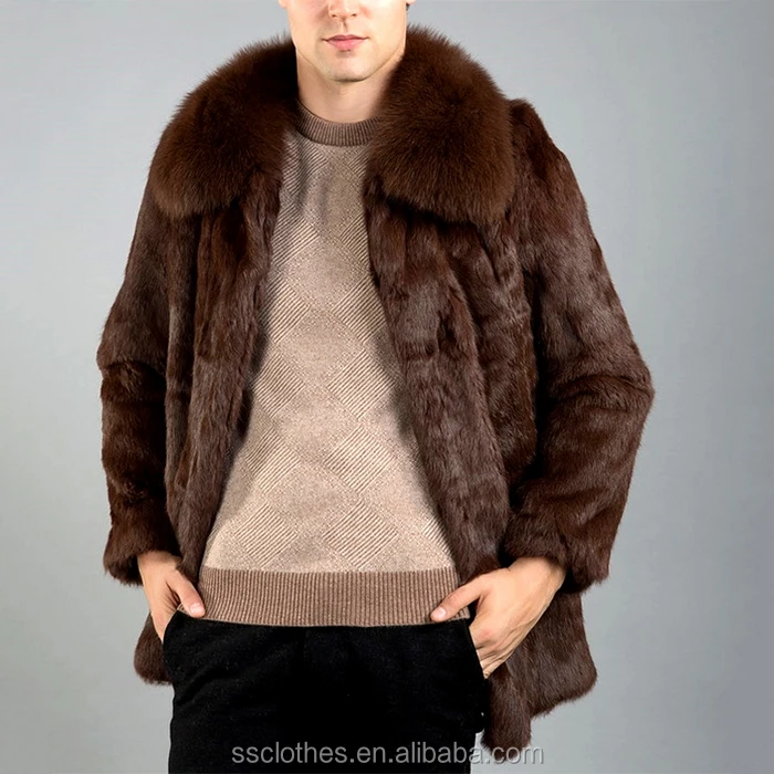 
Hot sale popular winter fashion men long thick real fox fur coat with high quality 