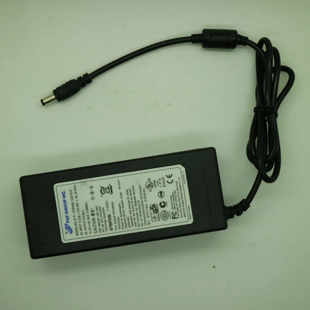 Adapter DC 12V 6A 100V-240V AC 5.5mm x 2.1mm for surveillance cameras, filters for signal isolation