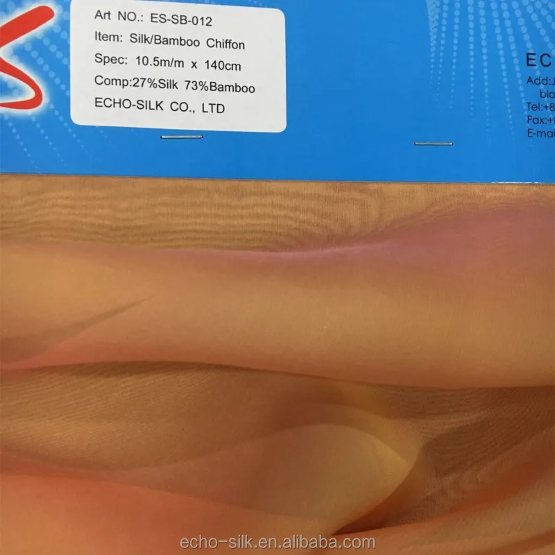 Hot sale organic eco-friendly bamboo silk chiffon fabric for ladies dresses