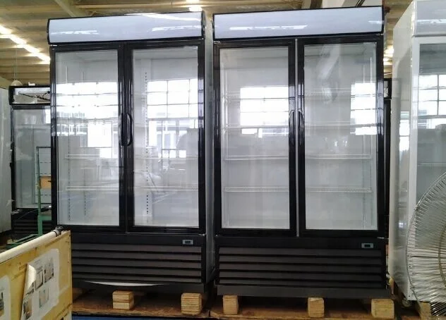 1000 Liters 2 Glass Door  Display Fridge Commercial Refrigerator for Drinks