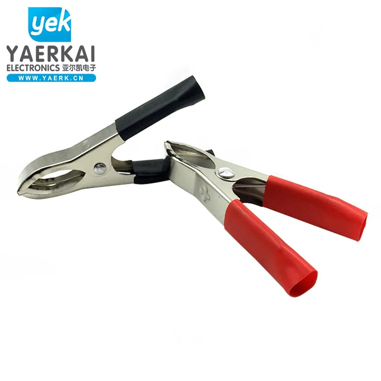 YAERK car battery clamp full insulated alligator clip 75mm 30A
