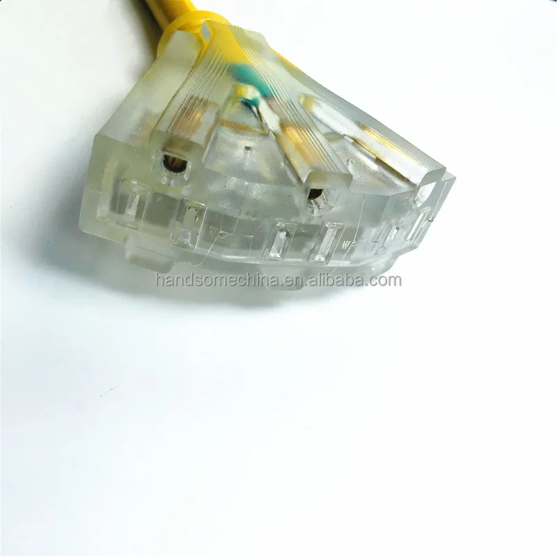 Yellow Jacket 12AWG Heavy Duty 15A SJTW Contractor Extension Cord with Lighted Power Block