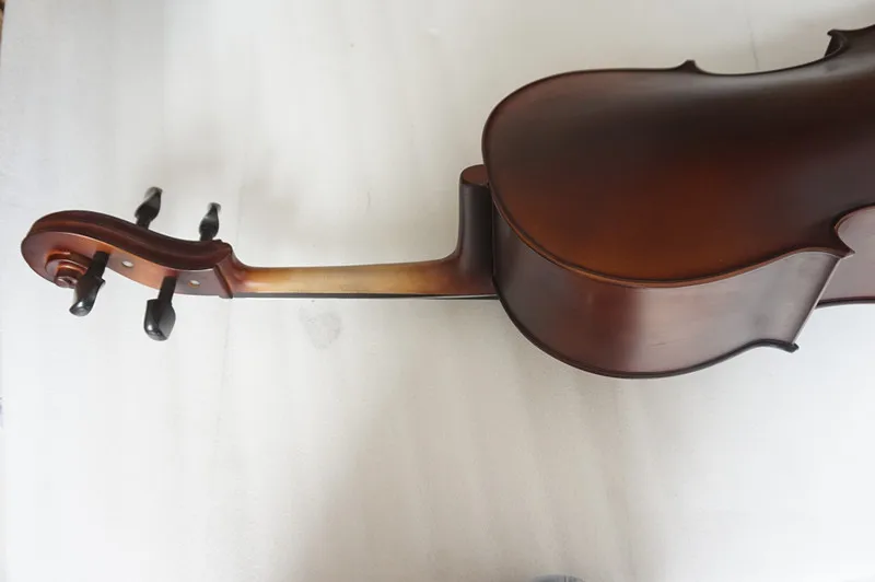 
Professional handmade high grade matte dark red brown cello 1/4 For Sale 