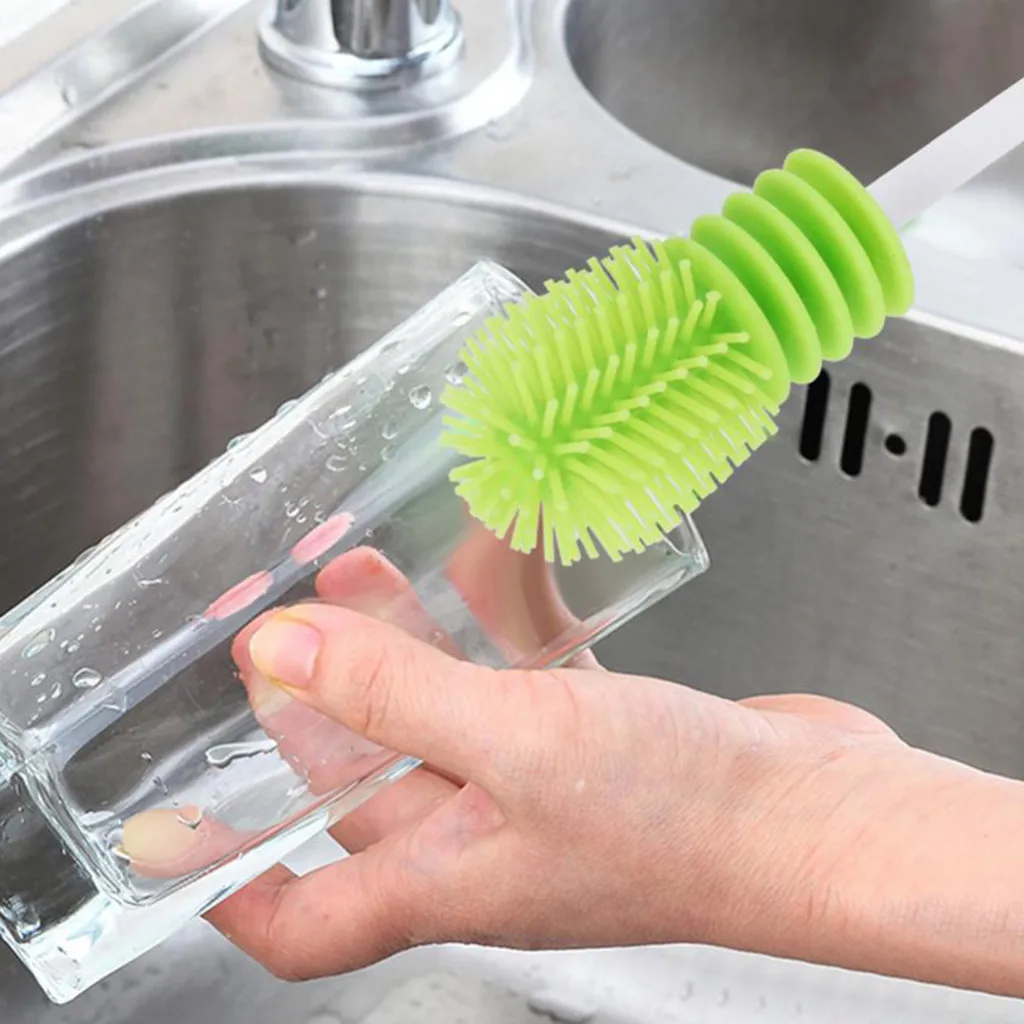 Korea Silicone Water Bottle Wash Brush Kitchen Cleaning Tool Rich Bubble Clean