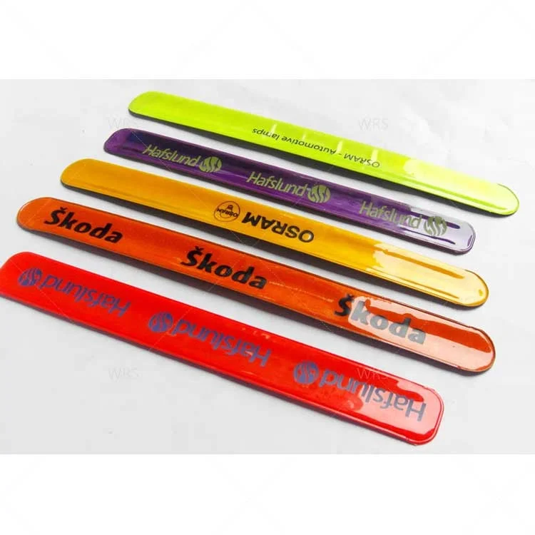
promotion products high visibility pvc fleece backing reflective slap wrist strap bracelet reflex wrap reflector band for sale <span style=
