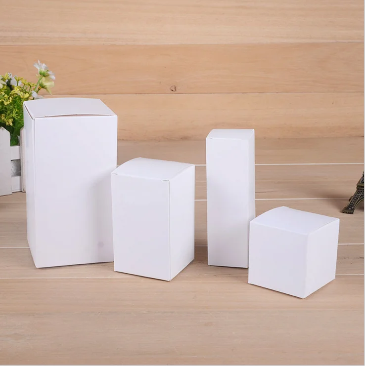 Customized product packaging small white box packaging stock