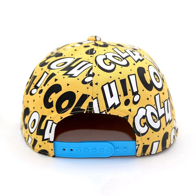 wholesale OEM 6 panel blue printed rapper hip hop snapback cap custom design basketball caps snapback