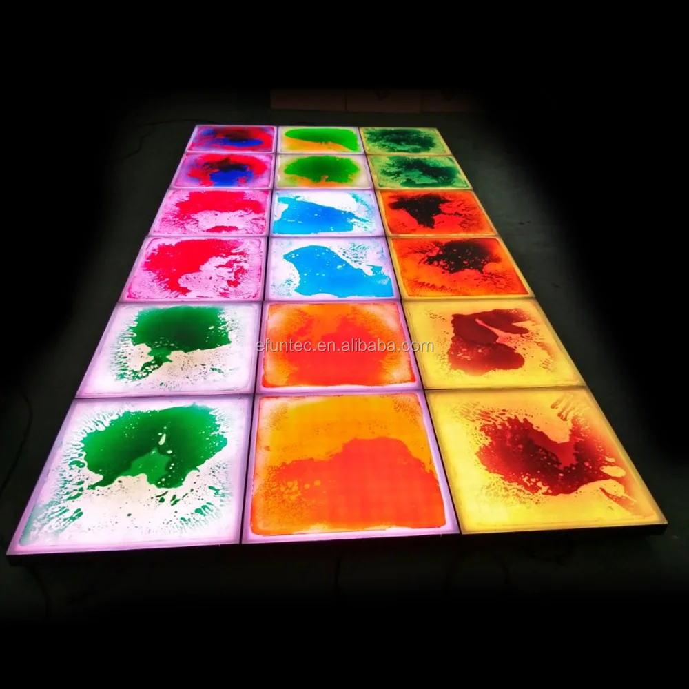 
portable rechargeable led liquid motion flooring touch sensitive illuminated led liquid color dance floor 