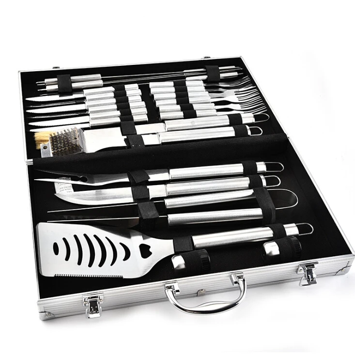 
Stainless steel barbeque tools set in alumiun case  (60763409530)