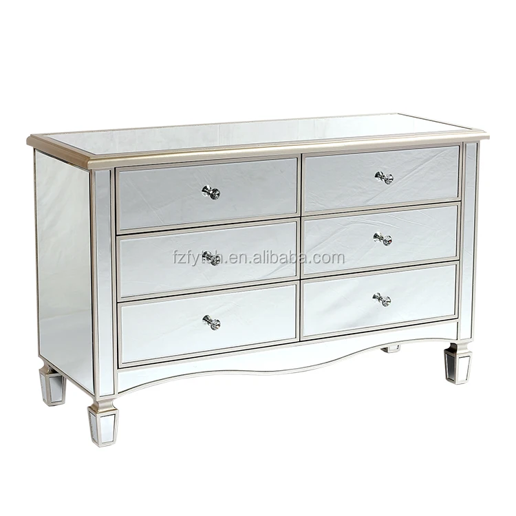 FYTCH Manufacture wholesale cheap large six drawer mirrored chest french sideboard