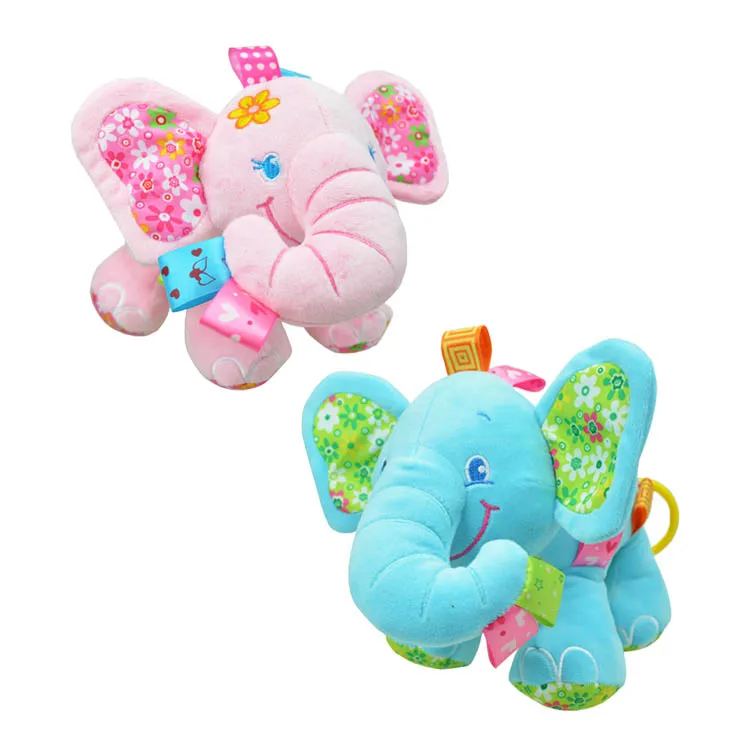 S013 EN71 Certification Cute Elephant Plush lullaby Pull String Musical Crib Hanging Baby Toy