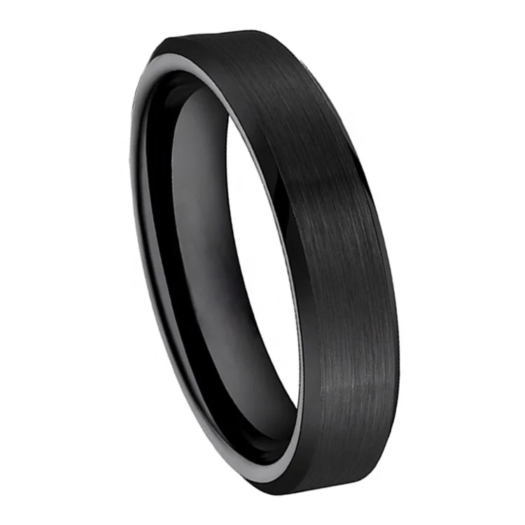 China guangzhou factory wholesale black tungsten carbide rings,brushed tungsten ring