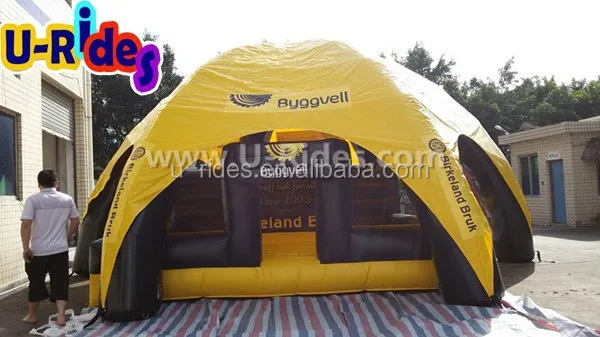 advertising equipment custom  yellow spider shaped 6 legs portable event party Inflatable spider Tent for bull rodeo game