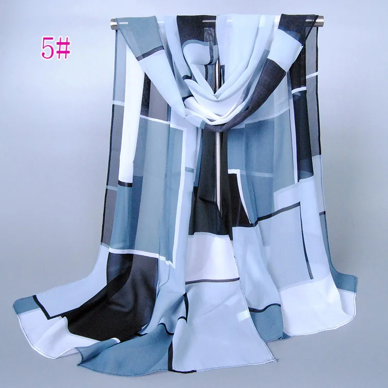 Wholesale High Quality Chiffon Scarves Women Sunscreen Fashion Plaid Scarf Shawl Beach Hijab