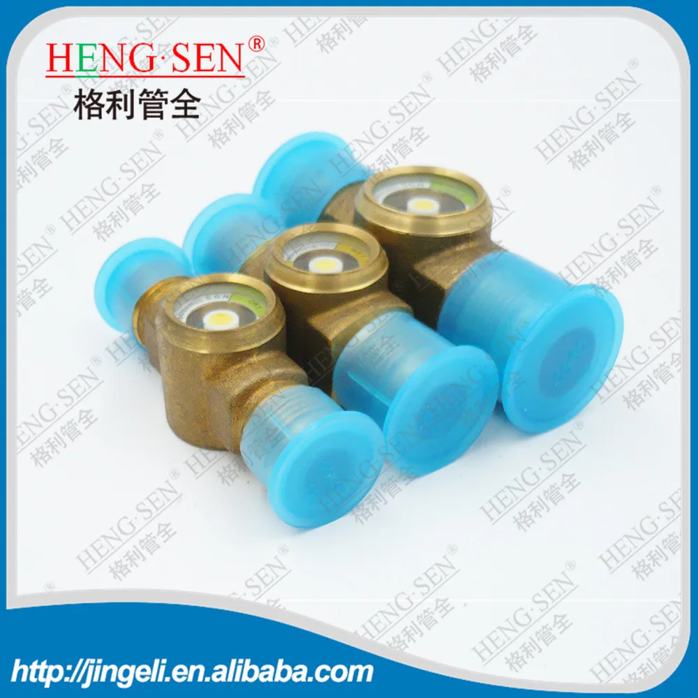 Low MOQ Refrigeration Air-conditioning brass Sight Glass with nuts. clear window easy to see