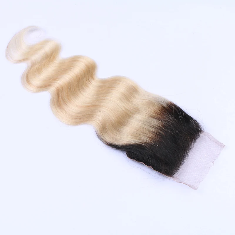 Best Selling 100% Remy Virgin Brazilian Hair Grade 12 A Body Wave 613 Blonde Human Ombre Breading Hair Weave With Closure