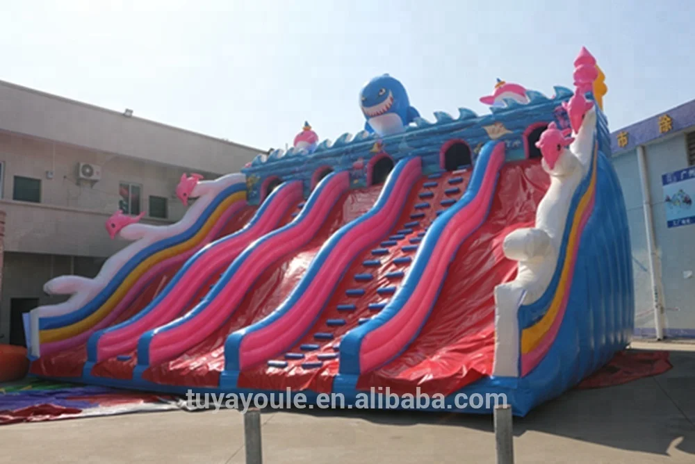 Large water park whale theme PVC0.55mm inflatable slip n slide inflatable slides for kids and adults 2018