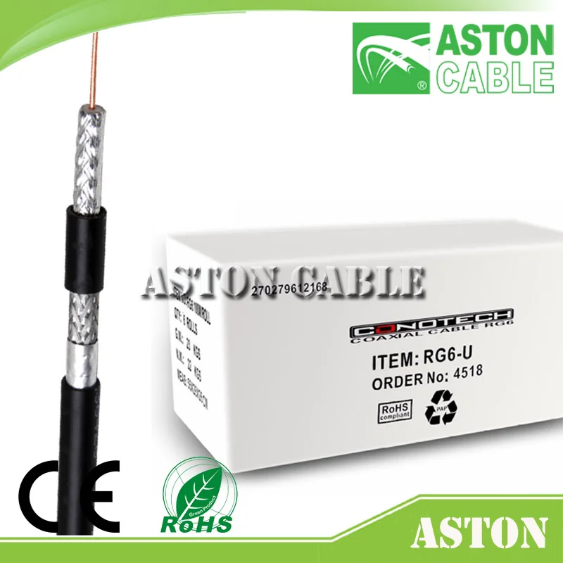 16 Годы ASTON Кабельный завод двойной коаксиальный кабель rg6 с ccs messenger с Rohs/CE/ETL