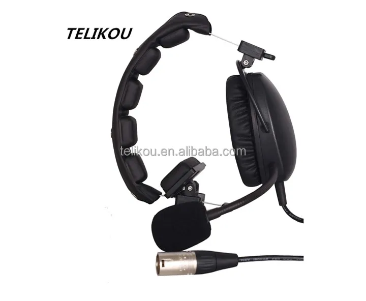 TELIKOU 5 Pin Intercom Headset with Microphone Headband Earphone