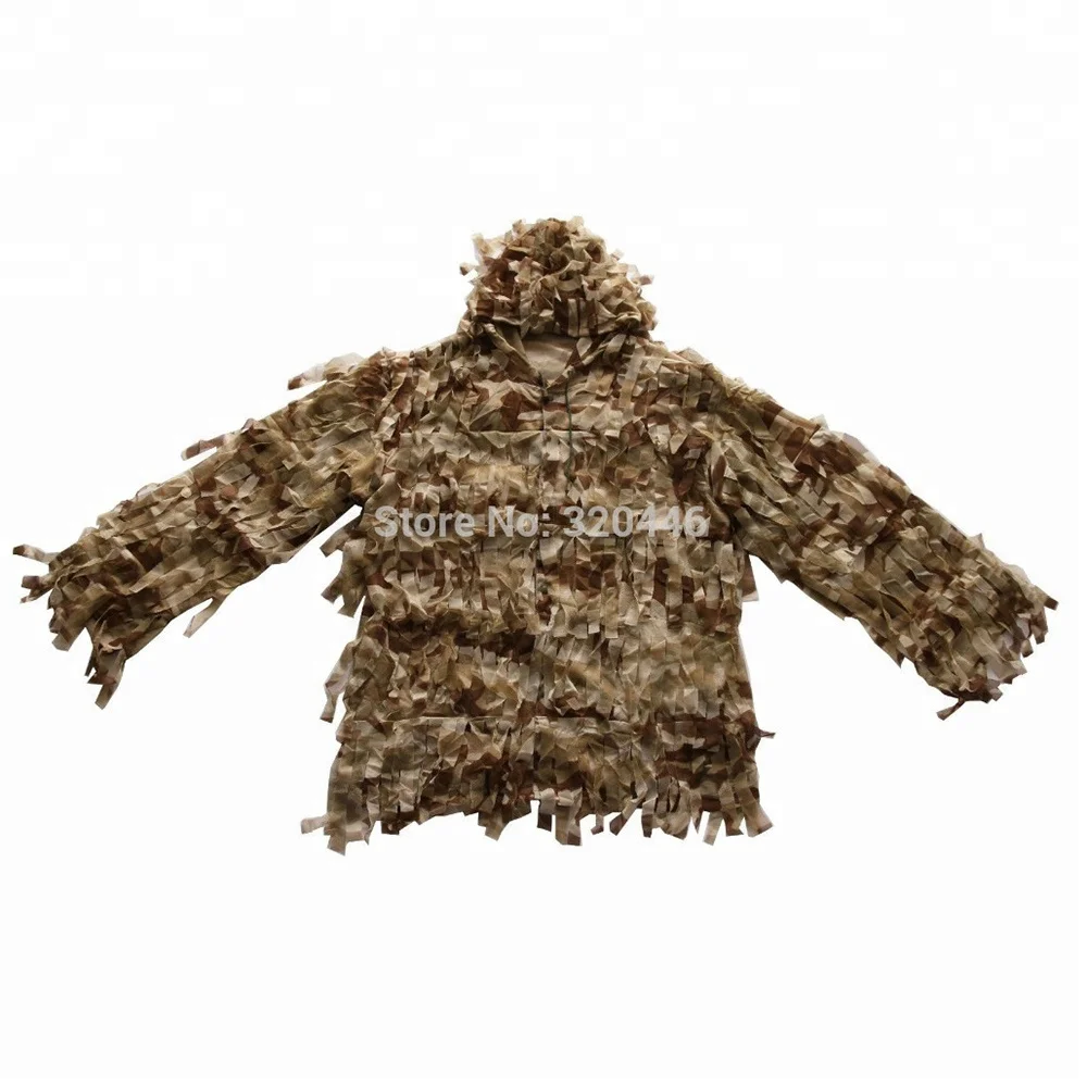 3D Ghillie Suit Camouflage Hunting Clothing Double The Leaf Suit Clothing Jacket and Pants