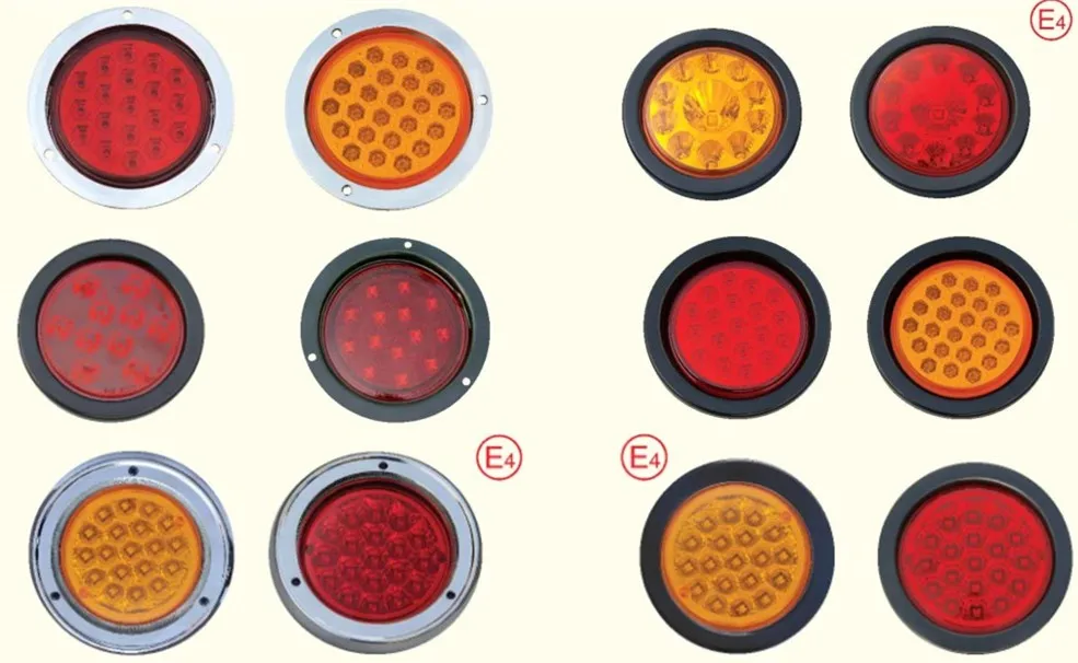 new round led tail lamp with metal frame