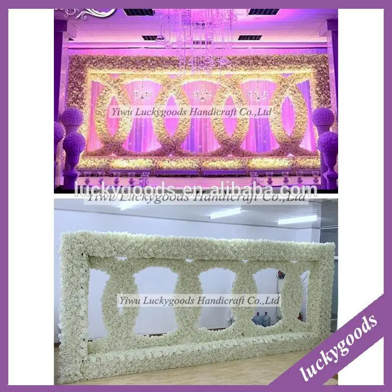 LFB576wedding party decoration luxury custom made artificial silk big arch flower backdrop