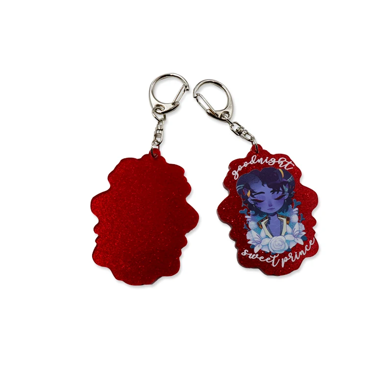 Red Acrylic Board Keychain Photo Keychain Anime Acrylic Keychain With Lobster Clasp Keyring