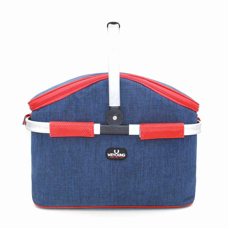 
Blue We Young Brand 36L High Quality Oxford Insulated 4 Persons Foldable Cooler Basket for outdoor park picnic 