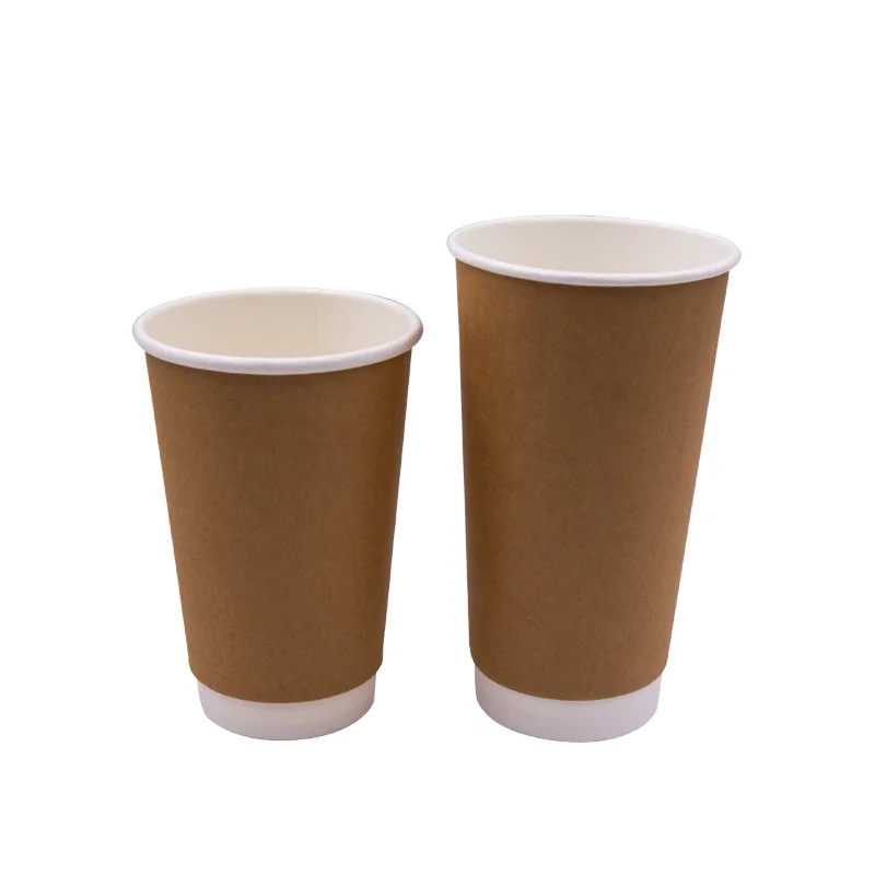 
Customized Printing 8oz 12oz 16oz 22oz Disposable Double Wall Kraft Coffee Paper Cup with Lid 