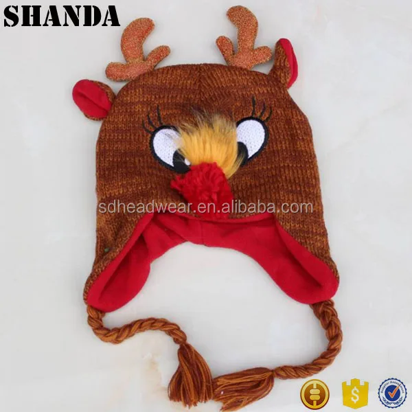 knit acrylic baby hat, baby funky knitted hat, knitted baby christmas hat