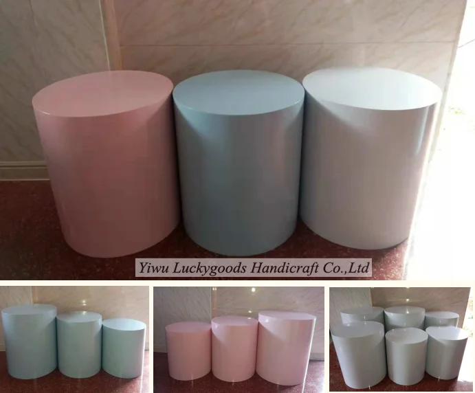 LG20181130-6 Wedding colorful cylinder plinthes for wedding decoration stage