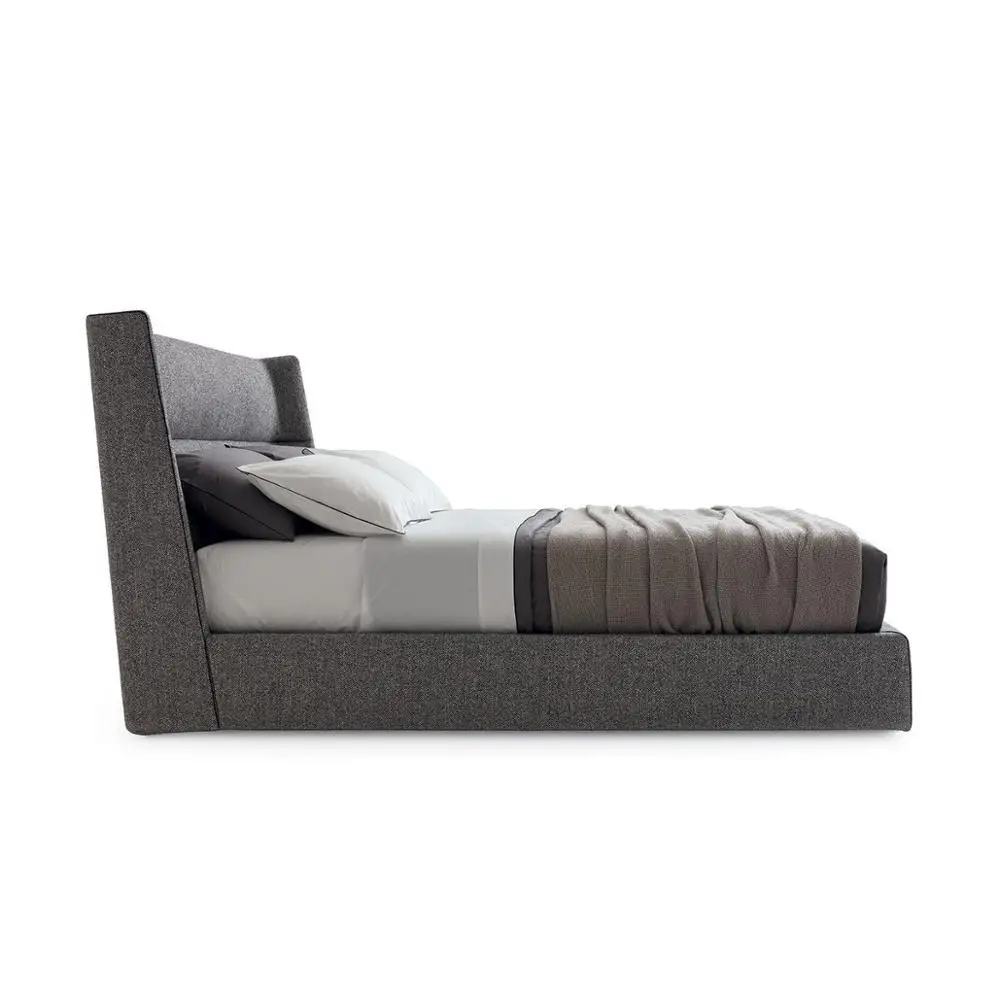 New modern bed designer wing back furniture fabric king bed frame