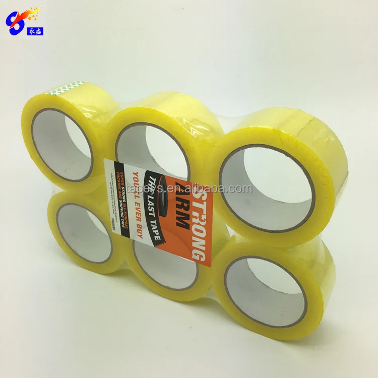 Transparent Yellow Bopp Packing Tape Carton Sealing Film Making Tape Durable