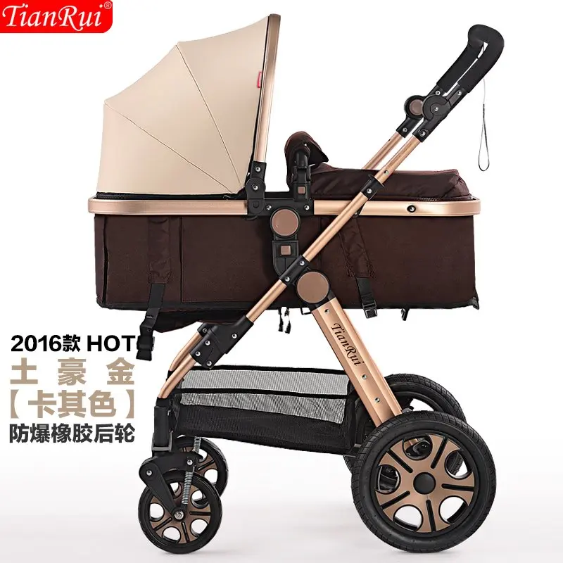 2019 Aluminum Eco-friendly leather cover en1888 Travel Luxury baby stroller 3 in 1 for 0-3Year baby