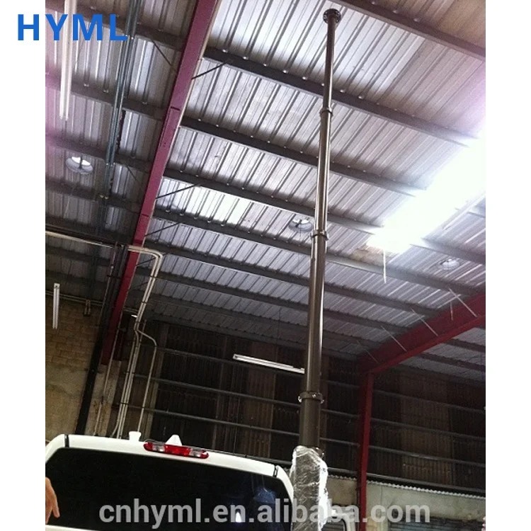
telescopic camera mast on Small monitoring car telescopic mast camera pole 