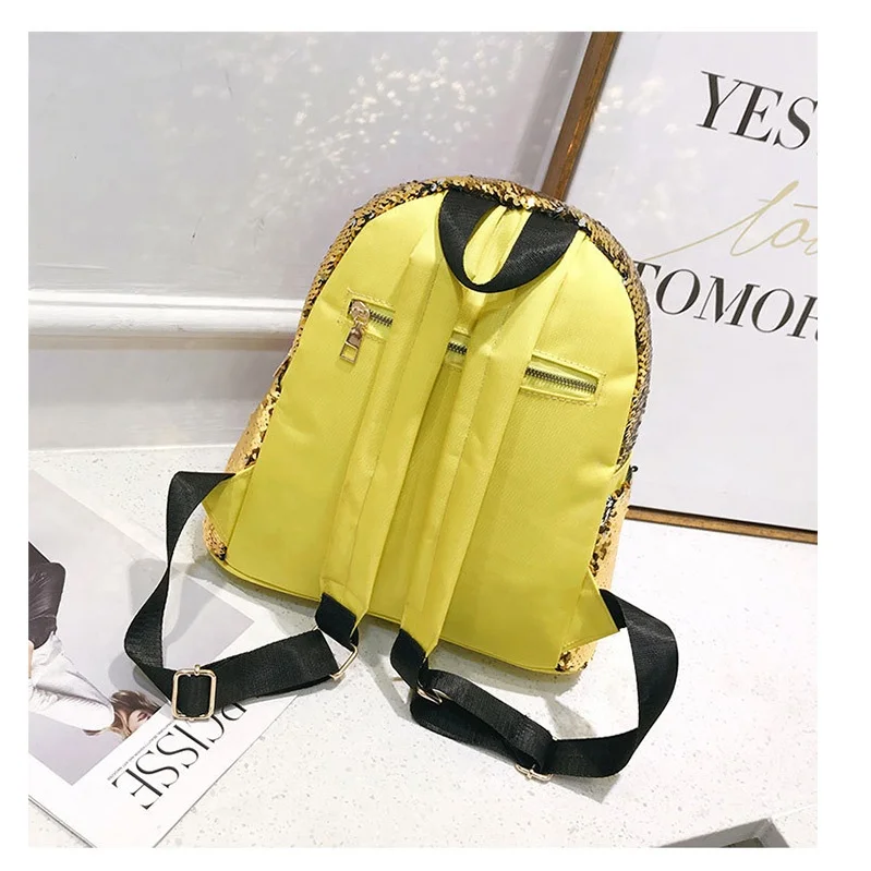 New Arrival Women Girls Fashion Bling Backpack Shiny Bag Travel Bag Daypack