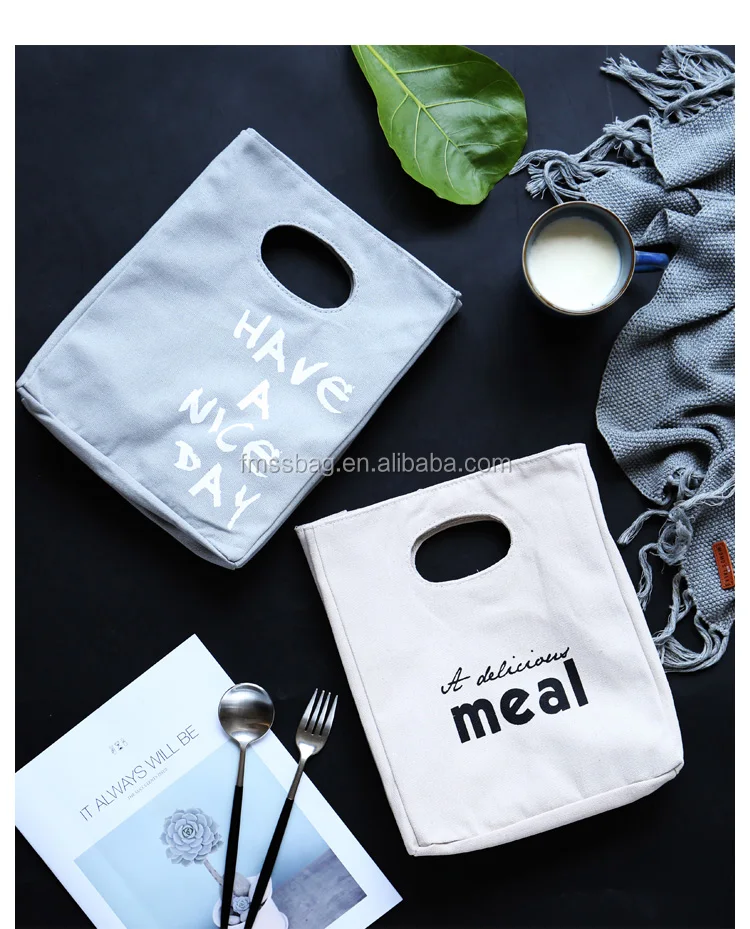 Высококачественная хлопчатобумажная Холщовая Сумка для ланча с принтом на заказ, сумка bento