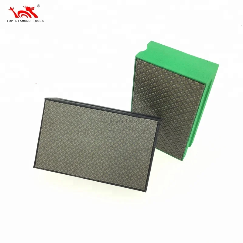 Foam Backed Edge Polishing Electroplated Diamond Hand Pads for Stone Glass Ceramic Granite Marble Stone Quartz Gemstone Tile
