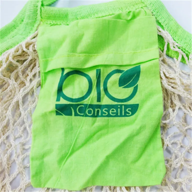 
wholesale long handle Recycled eco friendly organic hemp cotton net mesh reusable produce bags for fruit vegetable 