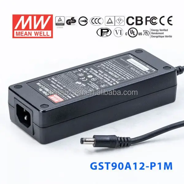 ORIGINAL Mean well Adaptor GST90A12-P1M 90W 12V/6.67A AC-DC Class l Level Vl Switch Power Supply