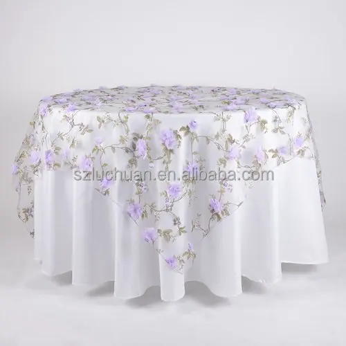 Party Beautiful Table Overlay Wedding Banquet Flowers Table Overlay Wedding Organza Table Overlay