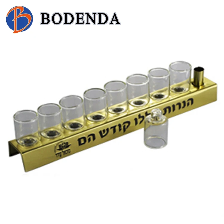 New design Hanukkah menorah candle holder/tin candle container